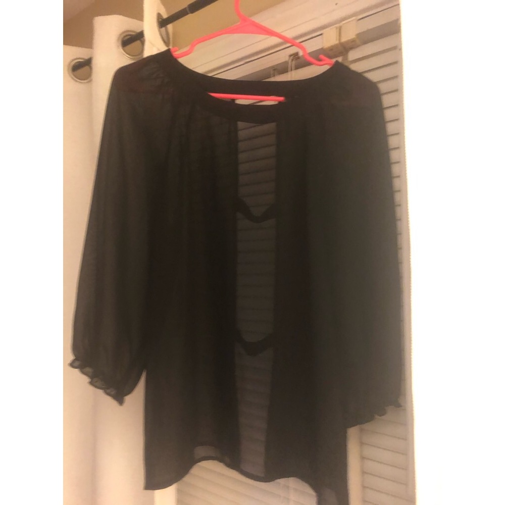Black Open-back Blouse